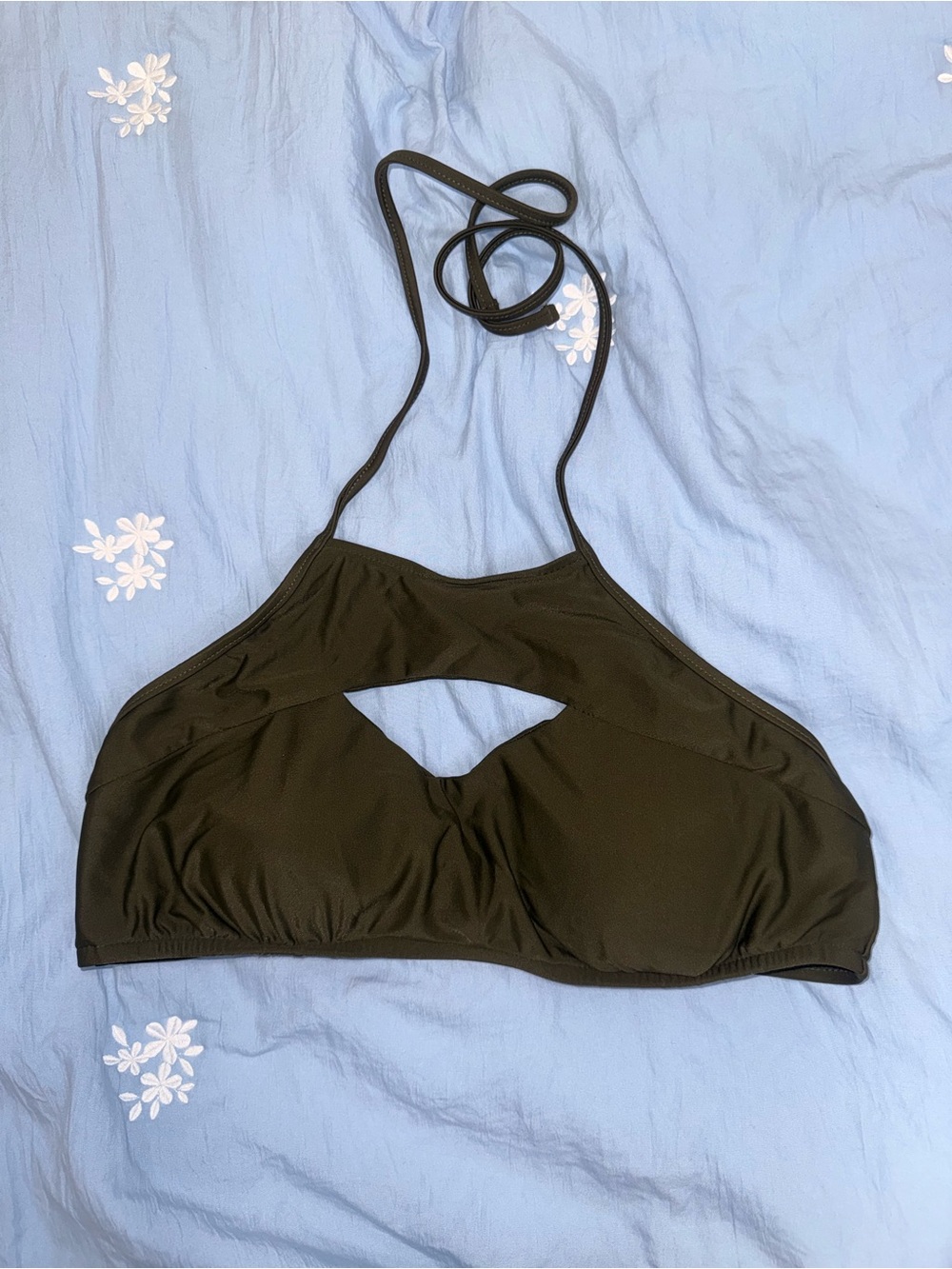 XL Massimo Black Halter Cutout Bikini Top